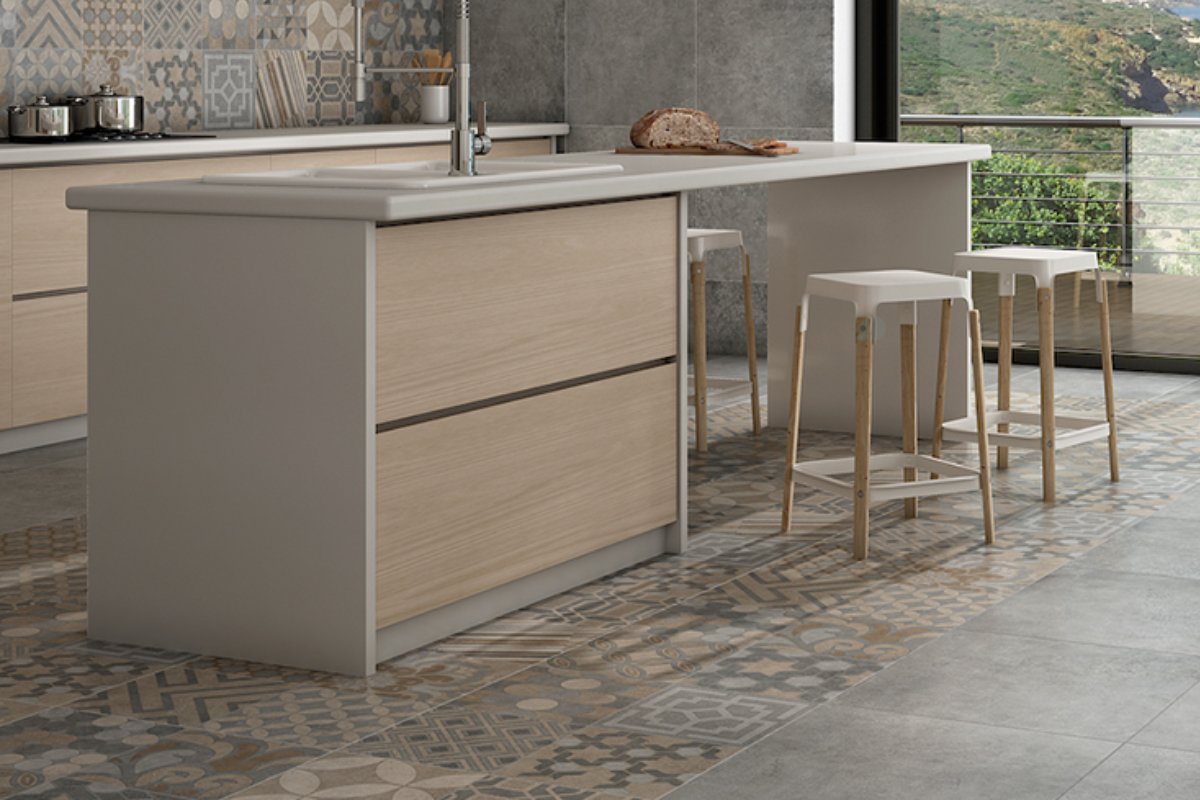 PORCELANATO SERIE COLORS: CEMENTO CRETA HIDRAULIC