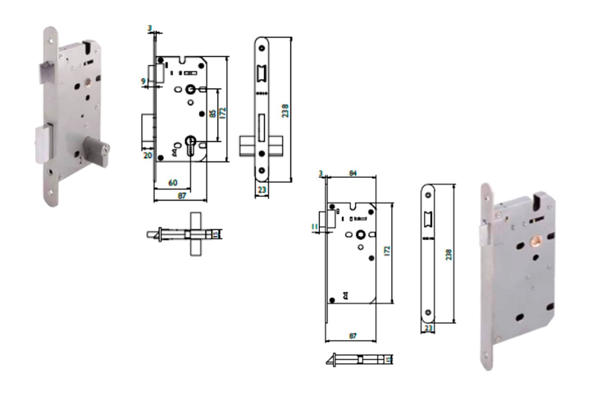 CERRADURA EMBUTIDA MODELO 202